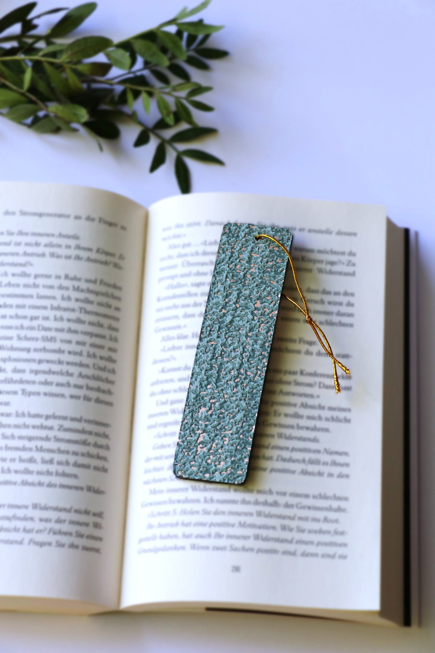 Lesezeichen "Auenmoos" (grün - blau)