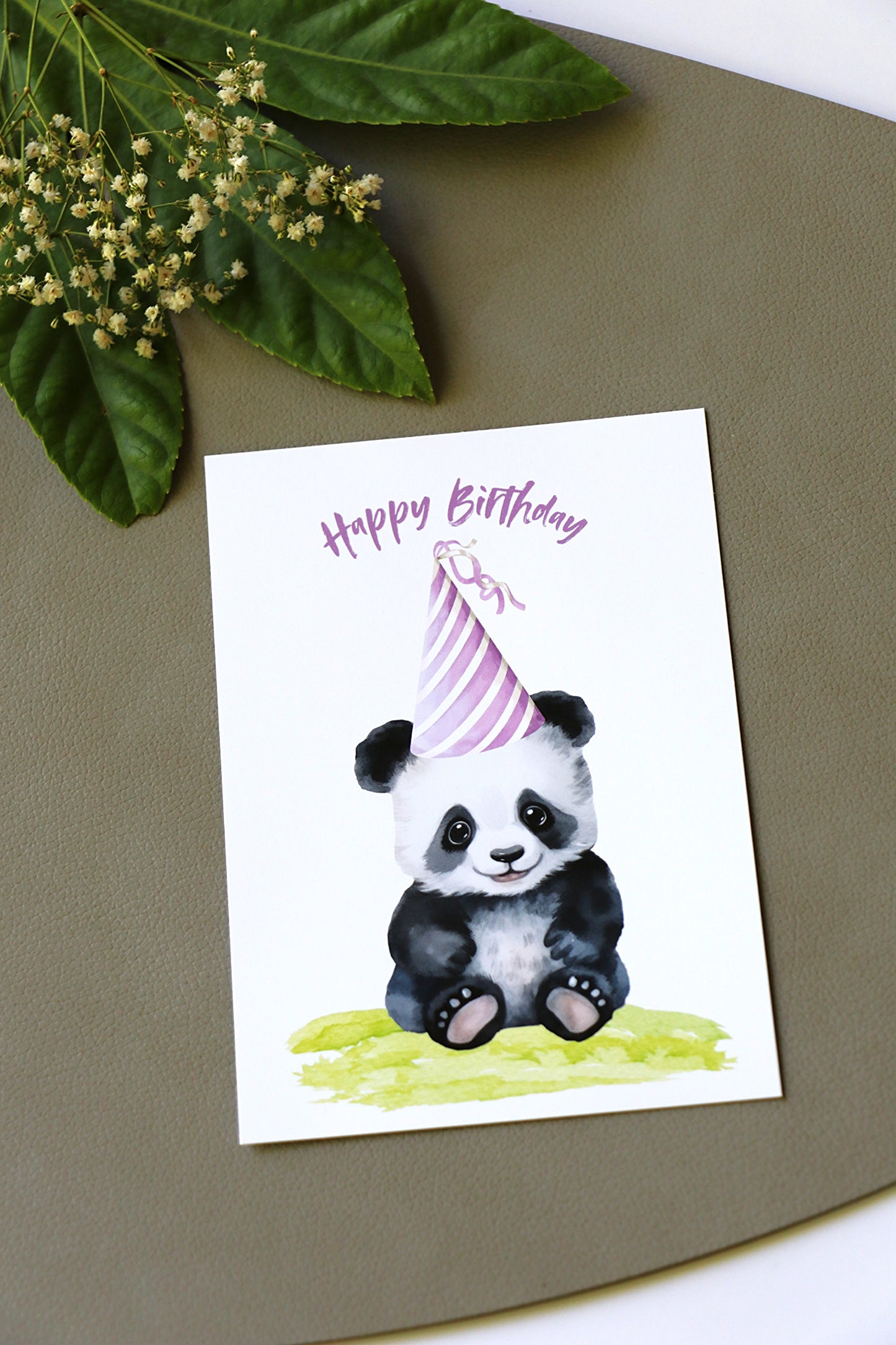 Geburtstagskarte - Panda Blau