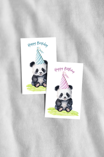 Geburtstagskarte - Panda Blau