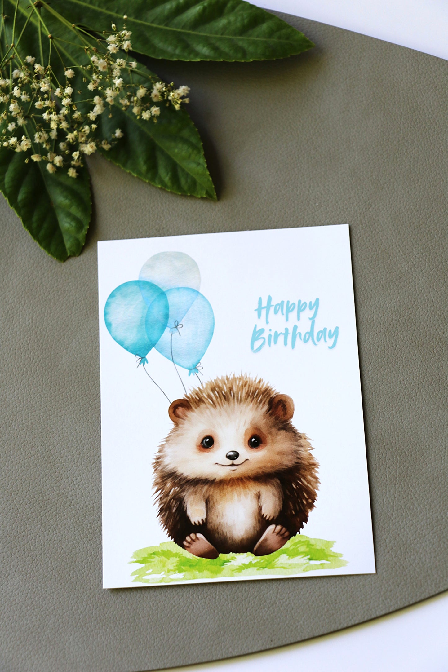 Geburtstagskarte Igel Luftballons Pink