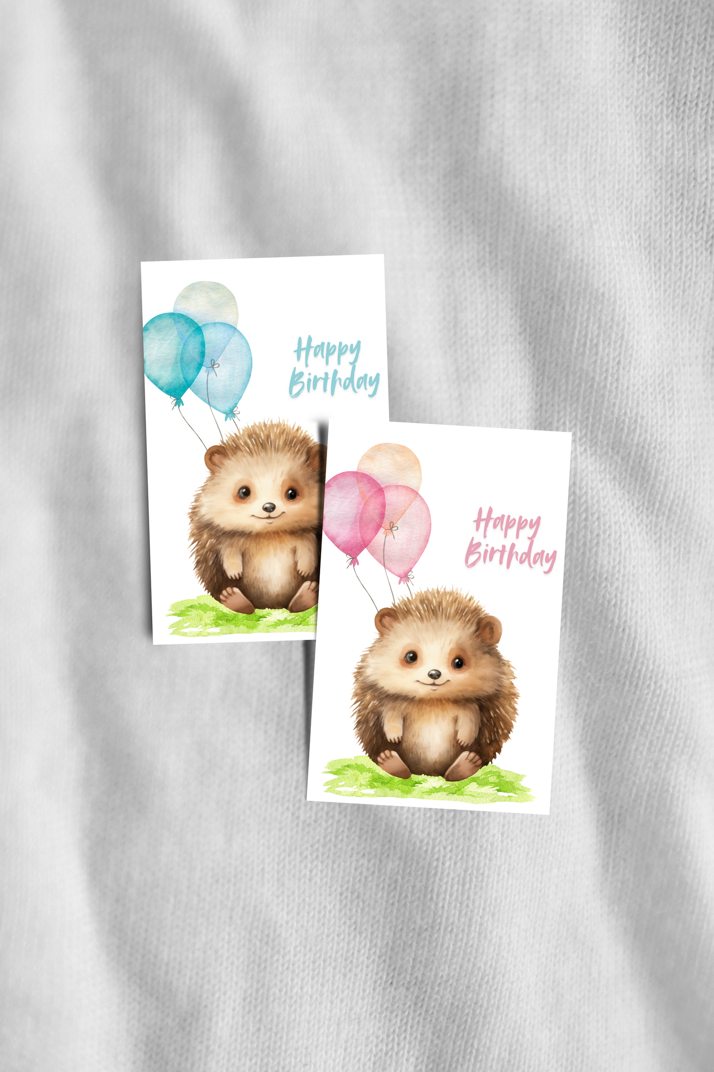 Geburtstagskarte Igel Luftballons Pink