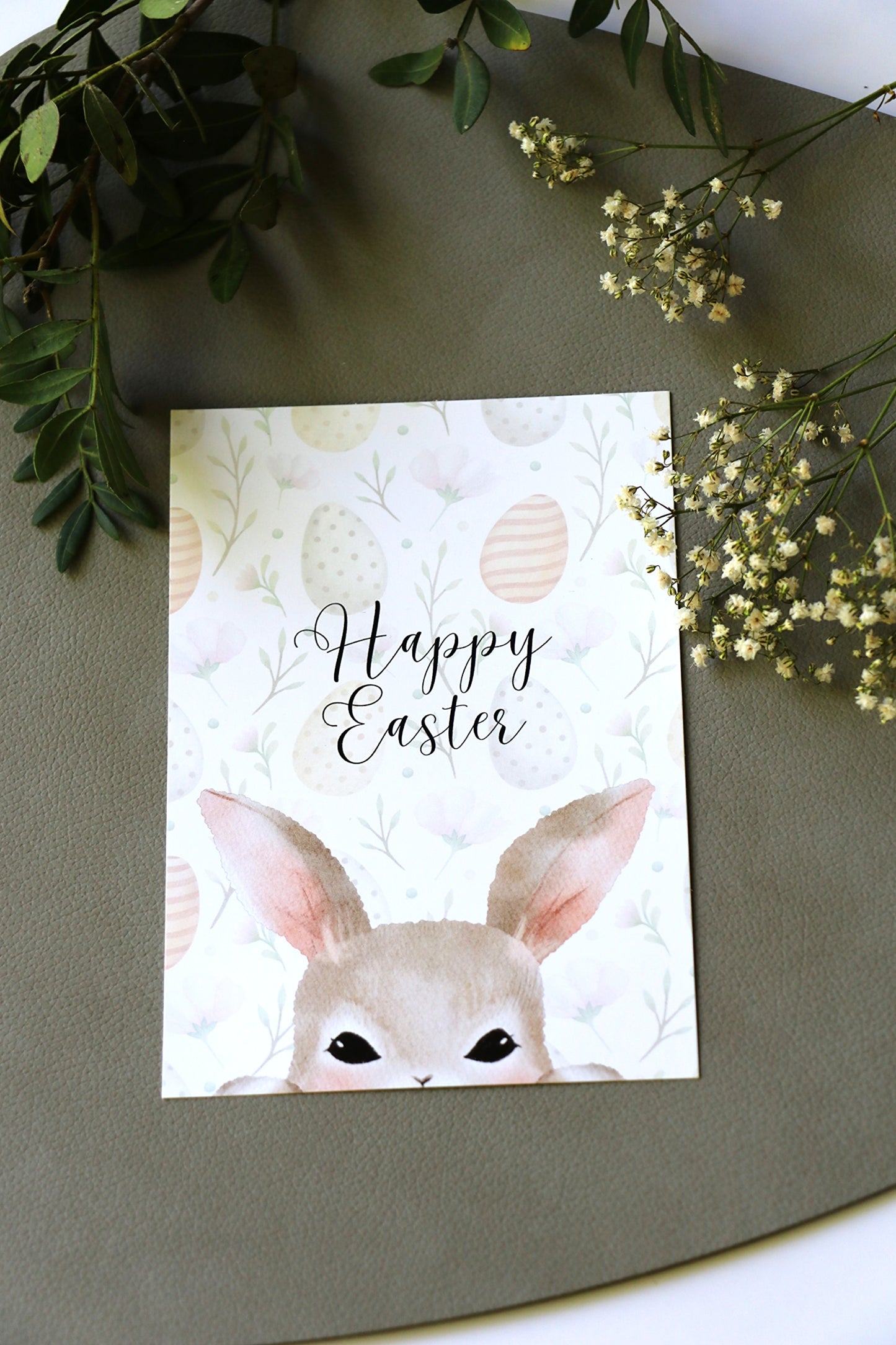 Osterkarte - neugieriger Osterhase