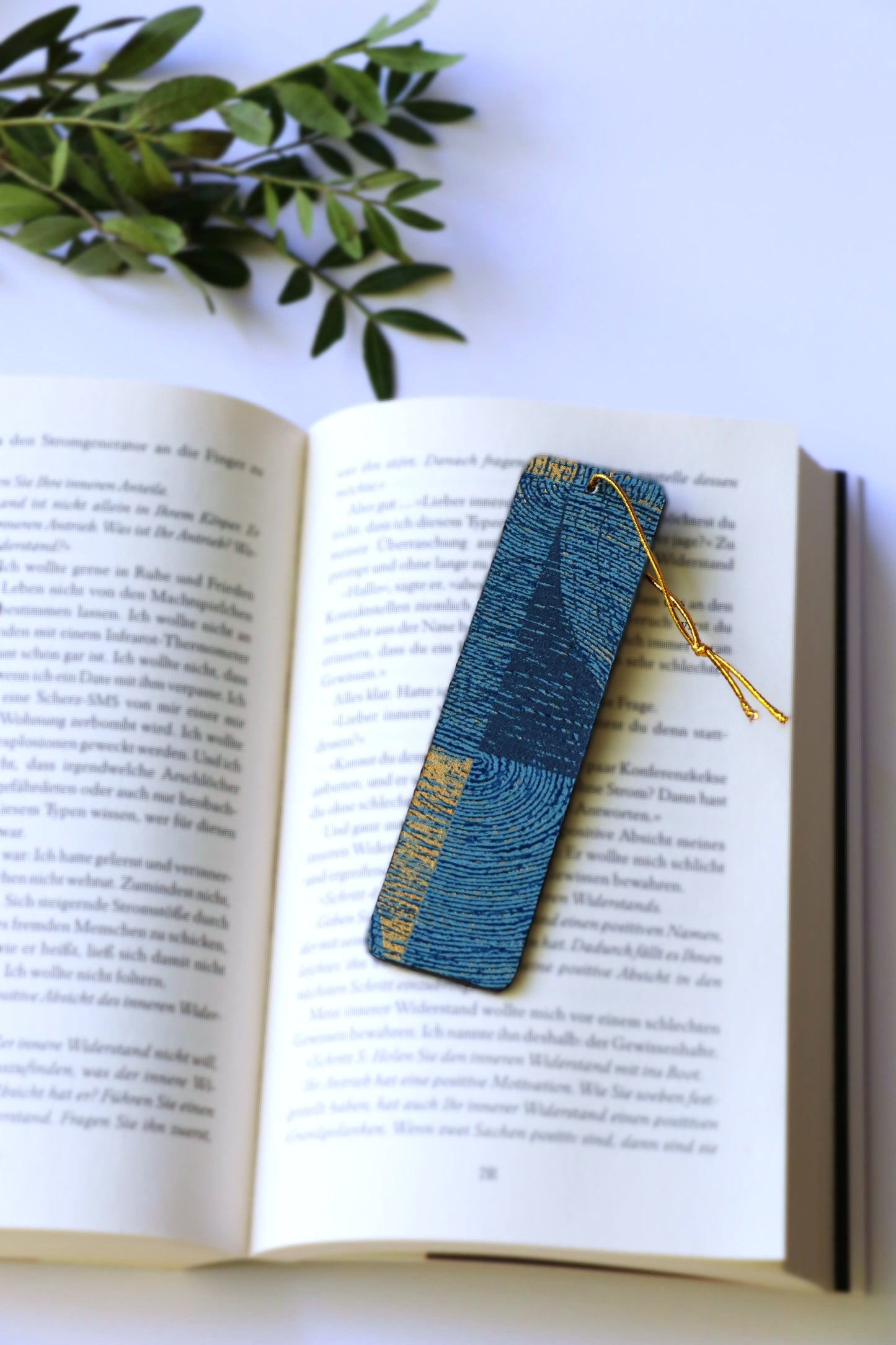 Lesezeichen "Goldnacht" (blau - gold)