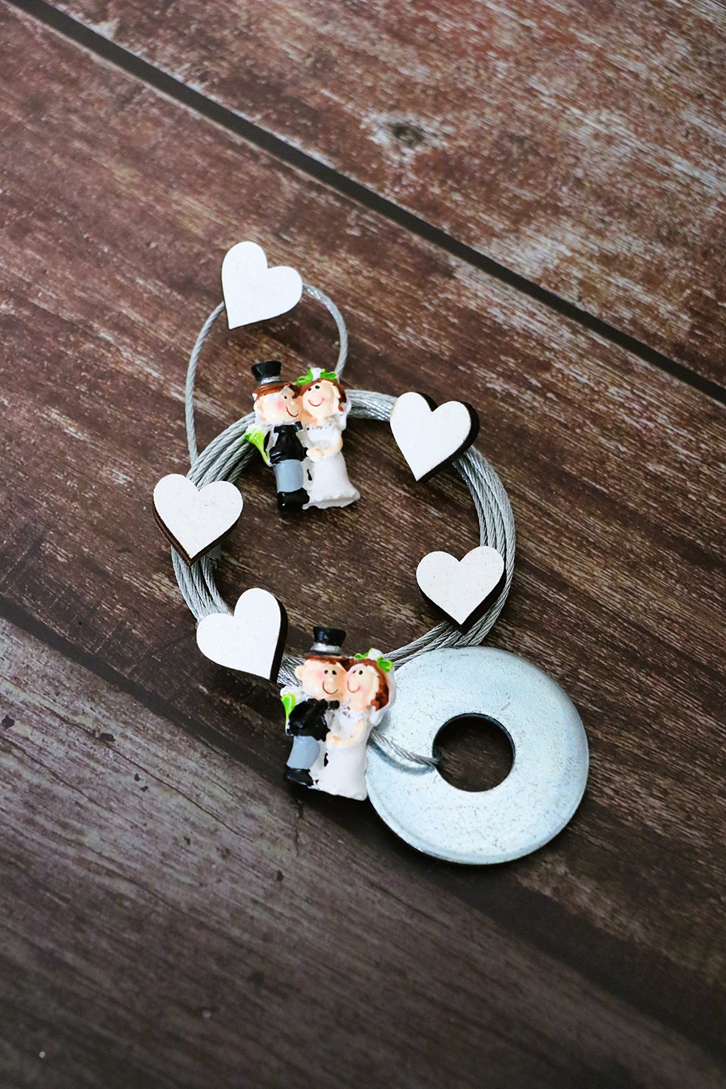 Fotoseilset mit Magneten (vertikal) - Brautpaar - Herzen