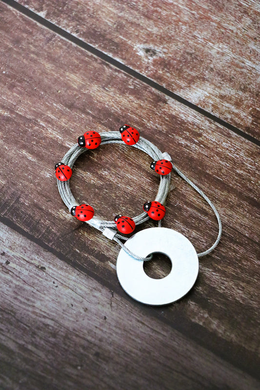 Fotoseilset mit Magneten (vertikal) - Marienkäfer