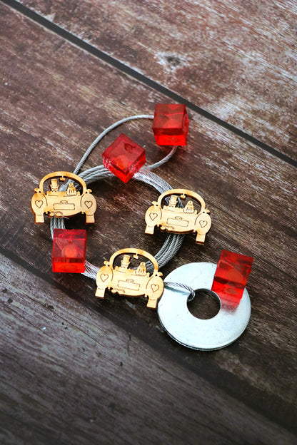 Fotoseilset mit Magneten (vertikal) - Brautpaar Auto