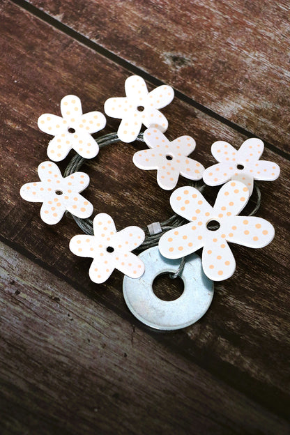 Fotoseilset mit Magneten (vertikal) - Blumen weiß