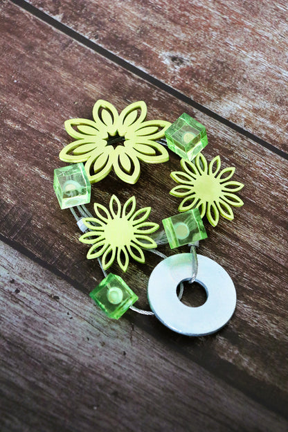 Fotoseilset mit Magneten (vertikal) - Blumen grün